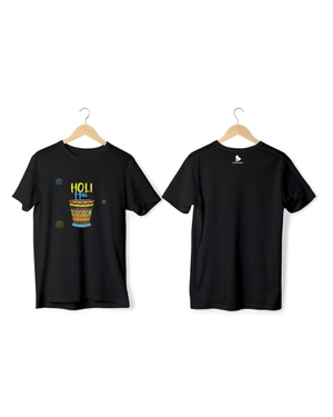 Greys&Blues Rangotsav Pima Round Neck T-Shirt - Black